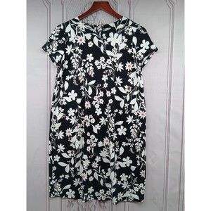 J. Jill Wearever Collection Dress Womens Size XS Button Down Pleated Back Floral